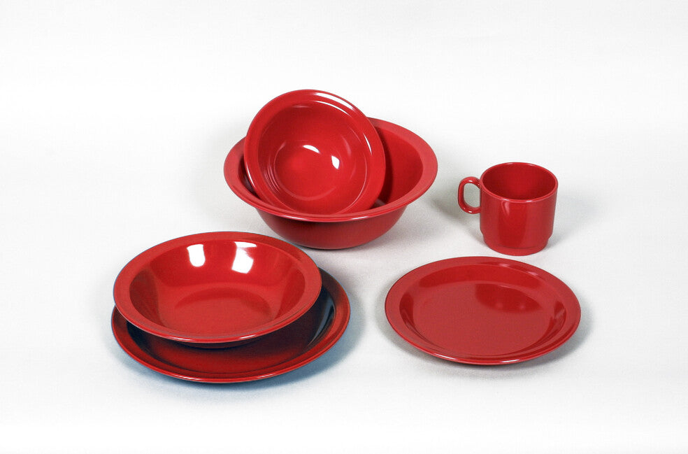 Waca Melamin flacher Teller 23,5 cm Durchmesser rot