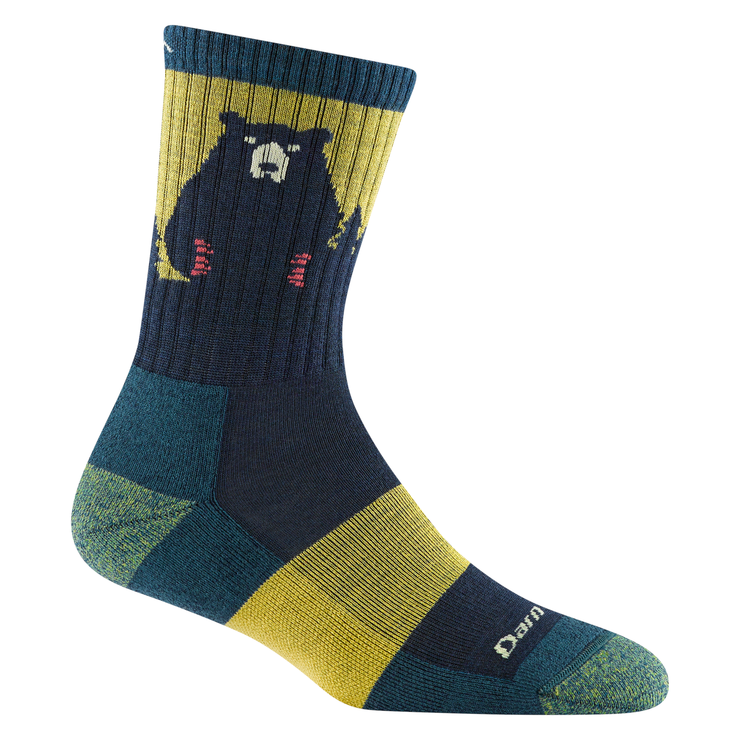 Darn Tough Bear Town Micro Crew Wandersocken mit Dämpfung, Dark Teal