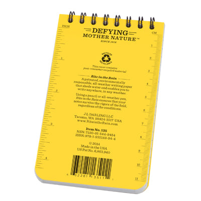 Rite in the Rain 135 All Weather Notebook gelb