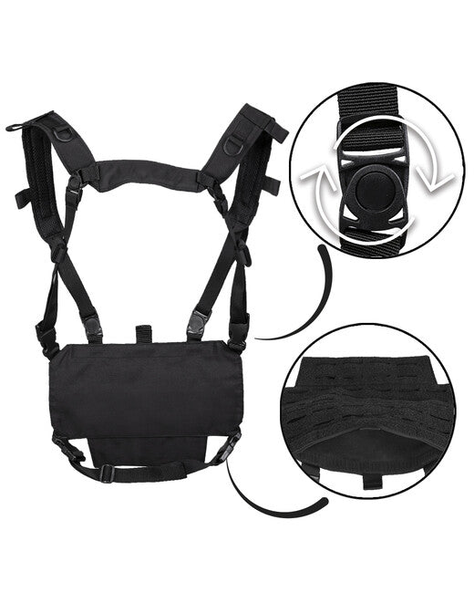 Mil-Tec CHEST RIG Weste taktische leichte mit LASER Panel, schwarz
