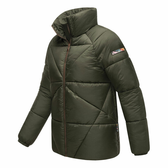 Navahoo Schokolinaa damen kurze winterjacke, oliv