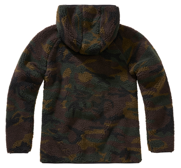 Brandit Teddyfleecejacke mit Kapuze, woodland