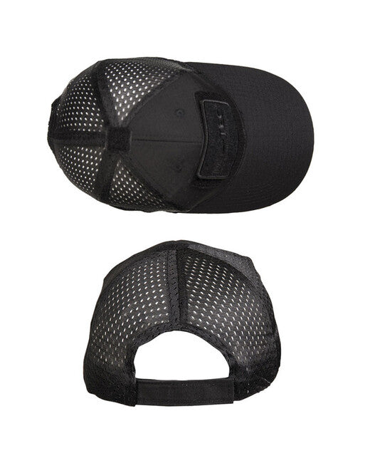 Mil-Tec Cap mit Netzgewebe, schwarz