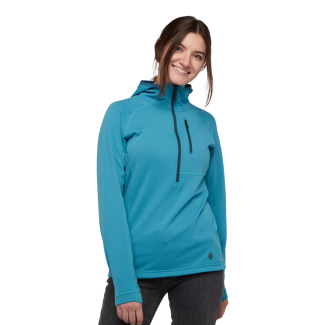 Black Diamond Coefficient damen-Sweatshirt mit Reißverschluss, Cerulean-Blau