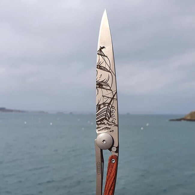 Deejo Tattoo Corsair schließmesser, coralwood