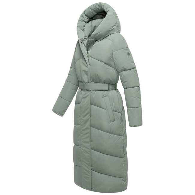 Navahoo Eisblick damen langer Wintermantel, smokey mint