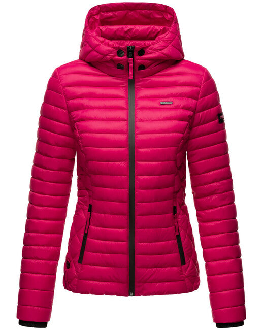 Marikoo Samtpfote damen-Übergangsjacke mit Kapuze, fuchsia
