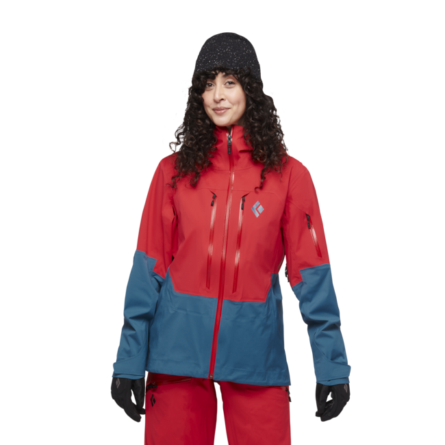 Black Diamond Recon LT Stretch Shell damen-Skijacke, korallenrot-blau