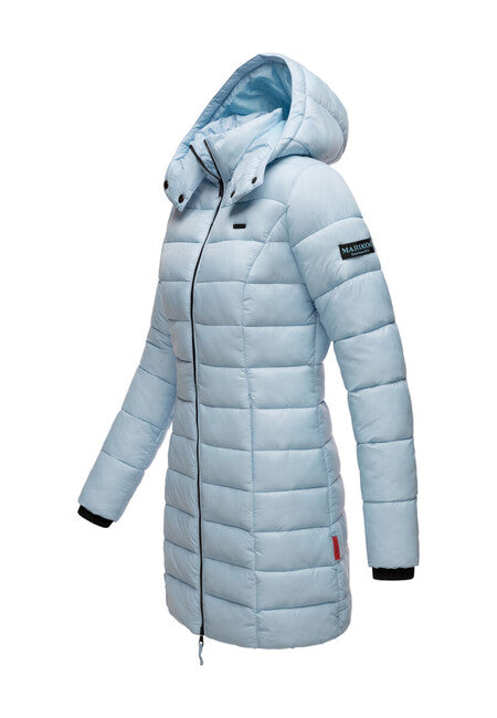 Marikoo Abendsternchen damen steppmantel mit kapuze, babyblau