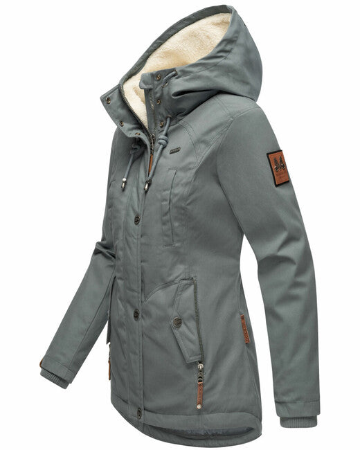 Marikoo Bikoo damen Winterparka mit Kapuze, sturmblau
