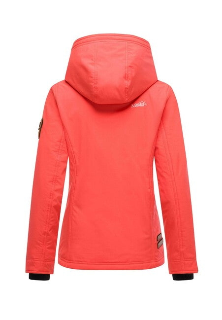 Marikoo BROMBEERE damen-übergangsjacke mit kapuze, coral pink