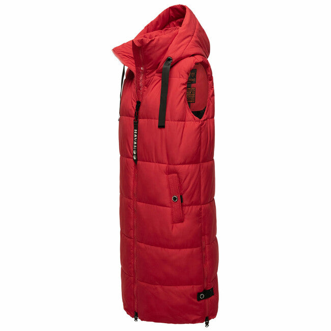 Navahoo Schnuffelchen damen lange Weste, salsa rot
