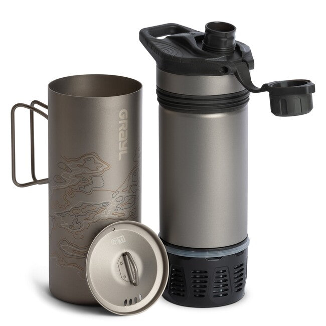 GRAYL Titanium GeoPress™ Purifier + Kochdeckel, Covert Black