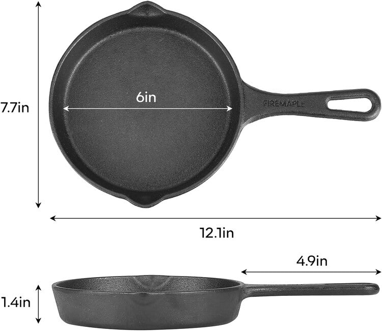 Fire Maple Blackhawk gusseisenpfanne mit einem durchmesser von 20 cm