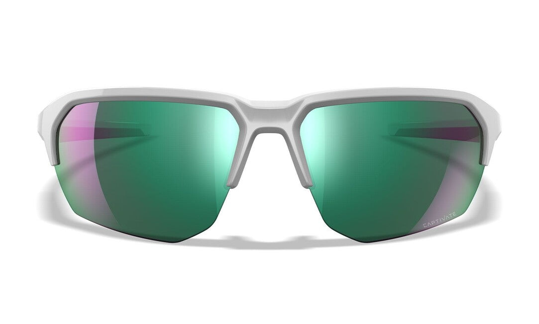 WILEY X Jakl Sonnenbrille, Captivate Polarized Green Mirror/ Polished White