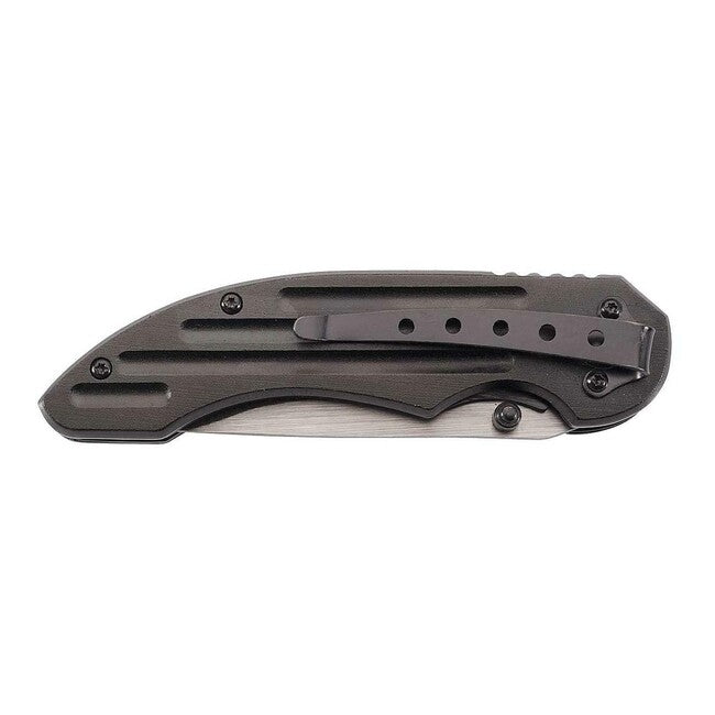 Herbertz Einhandtaschenmesser 8cm, schwarz, Flammenmotiv