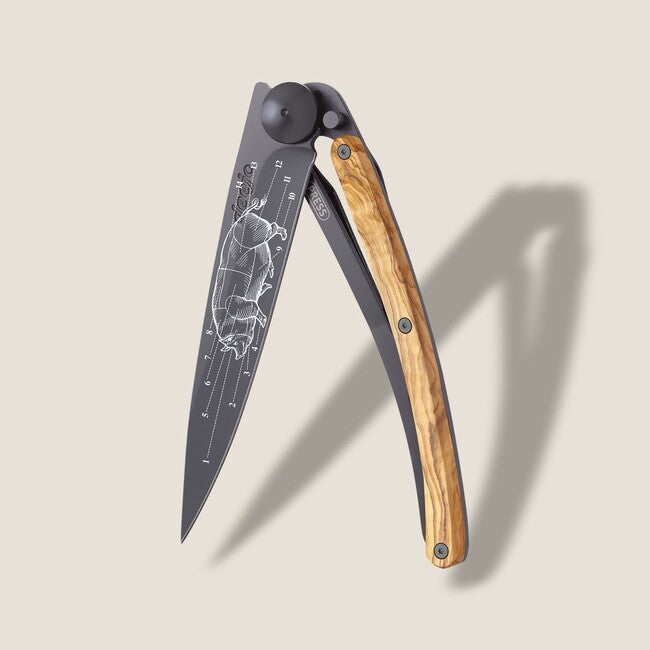 Deejo Tattoo Giant Schließmesser olive Prime Cuts