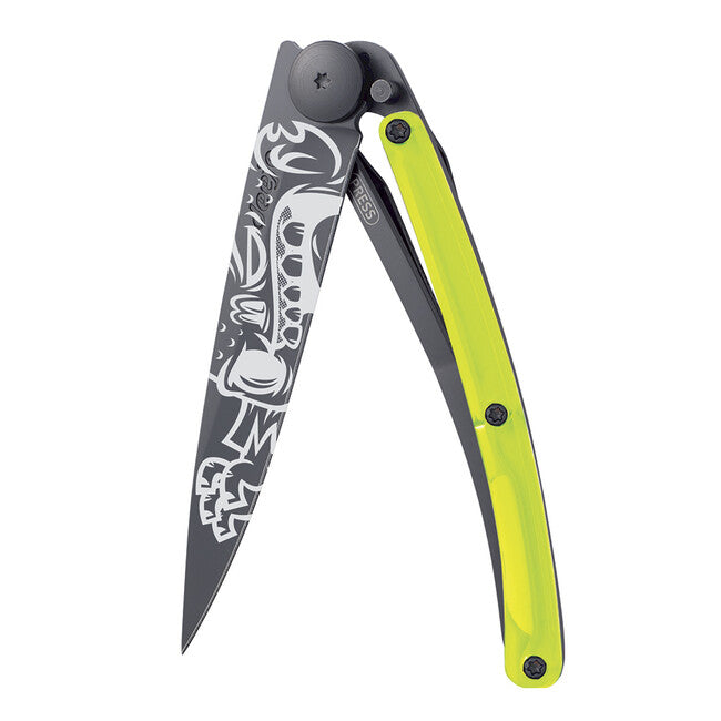 Deejo Street Collection Klappmesser , schwarz gelb Zombie