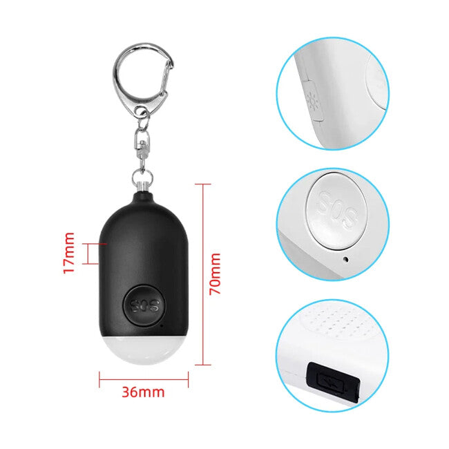 W&G SHIELD SOS wasserdichter personenalarm mit led-licht und auslösetaste, pink