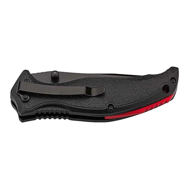 Herbertz Einhandtaschenmesser 9,4cm, fiberglas und aluminium, schwarz-rot