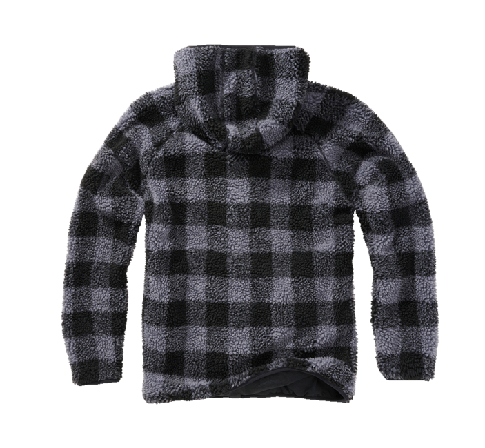 Brandit Teddyfleece Fleece-Kapuzenjacke, schwarz/grau