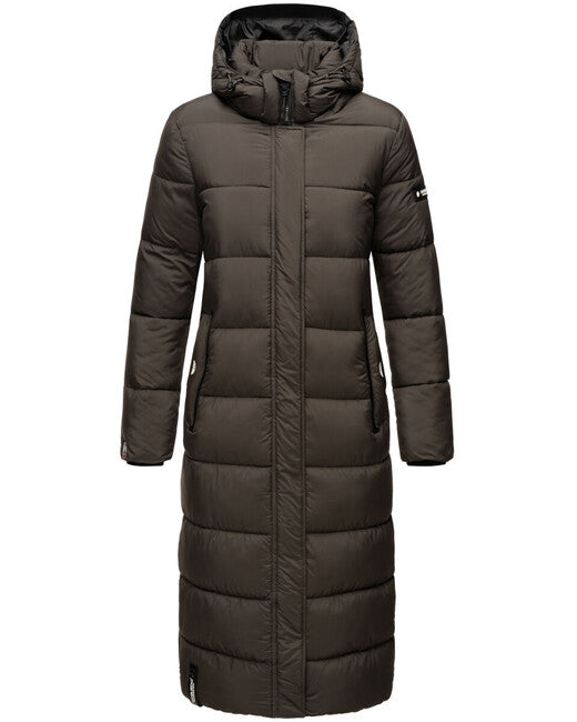 Navahoo Isalie damen lange Winterjacke mit Kapuze anthrazit