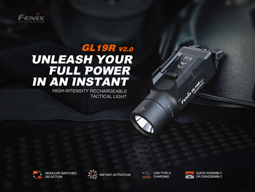 Fenix GL19R V2.0 wiederaufladbare Waffen-taschenlampe