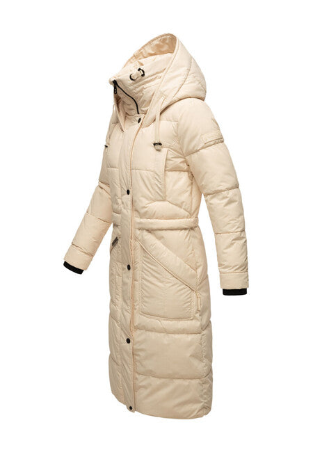 Marikoo Ayumii damen Winterjacke mit Kapuze, cremefarben