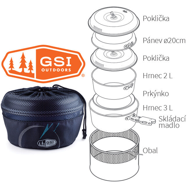 GSI Outdoors Bugaboo Keramik Basis Camper Medium 2+3 l Camping Topf Set