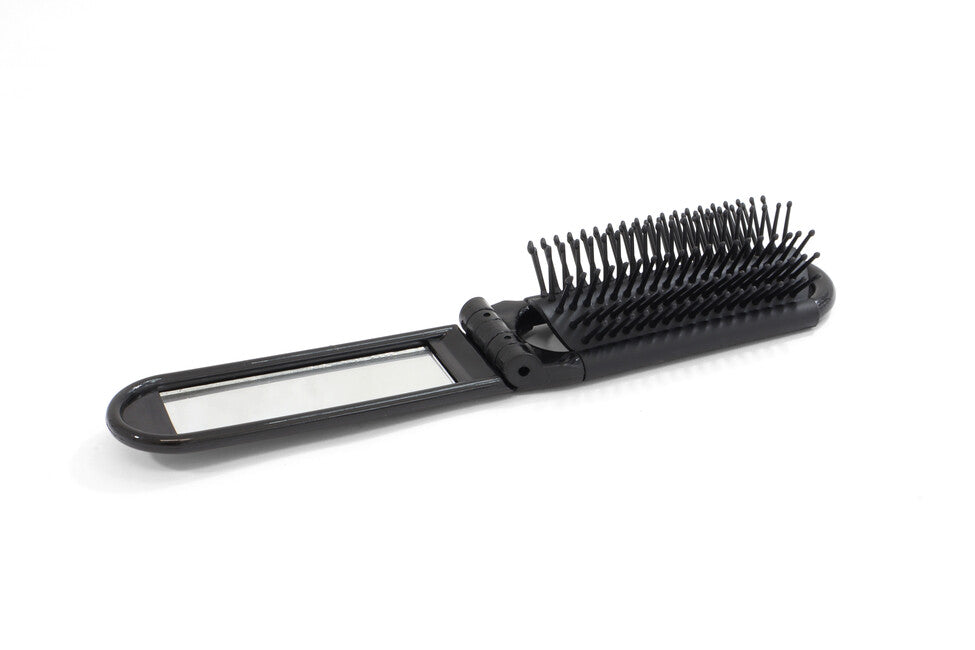 BasicNature Klappbare haarbürste schwarz