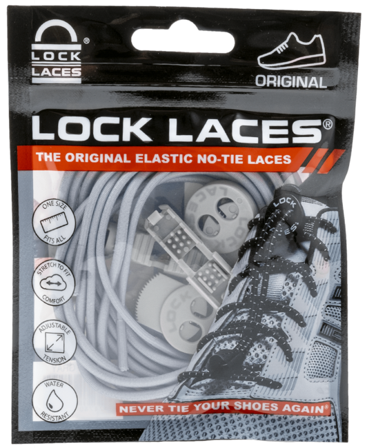 Lock Laces Schnürsenkel, grau uni