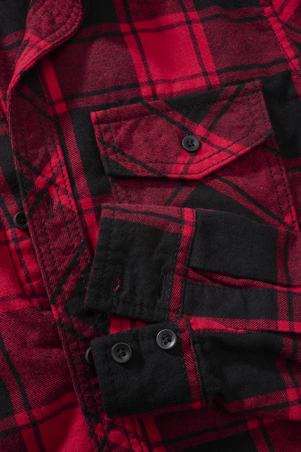 Brandit kindershirt mit langen Ärmeln, rot schwarz