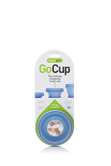 Humangear GoCup faltbarer, hygienischer und verpackbarer Reisebecher ' 237 ml blau