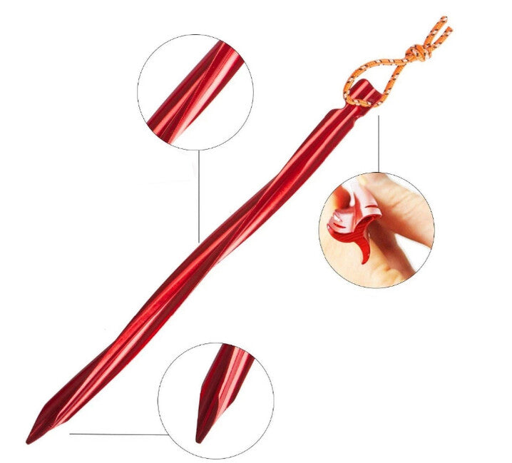 BasicNature Y-Stake Spiral zeltheringe 25 cm rot 6 stück
