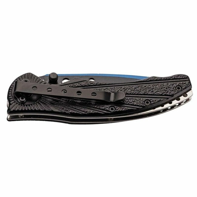 Herbertz Einhandtaschenmesser 9cm, aluminium, schwarz-blau