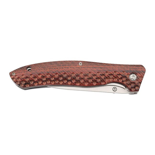 Herbertz Einhandtaschenmesser 9cm, gefrästes Holz Pakka