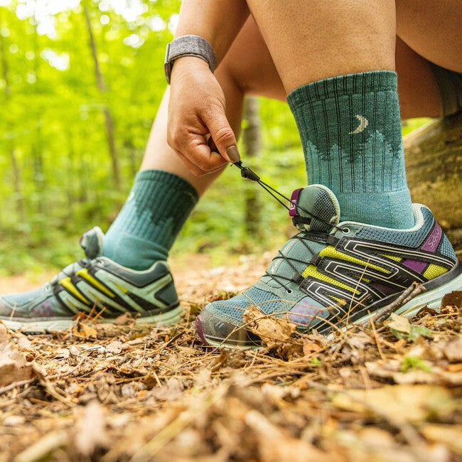 Darn Tough Treeline Micro Crew socken medium light mit kissen, aqua