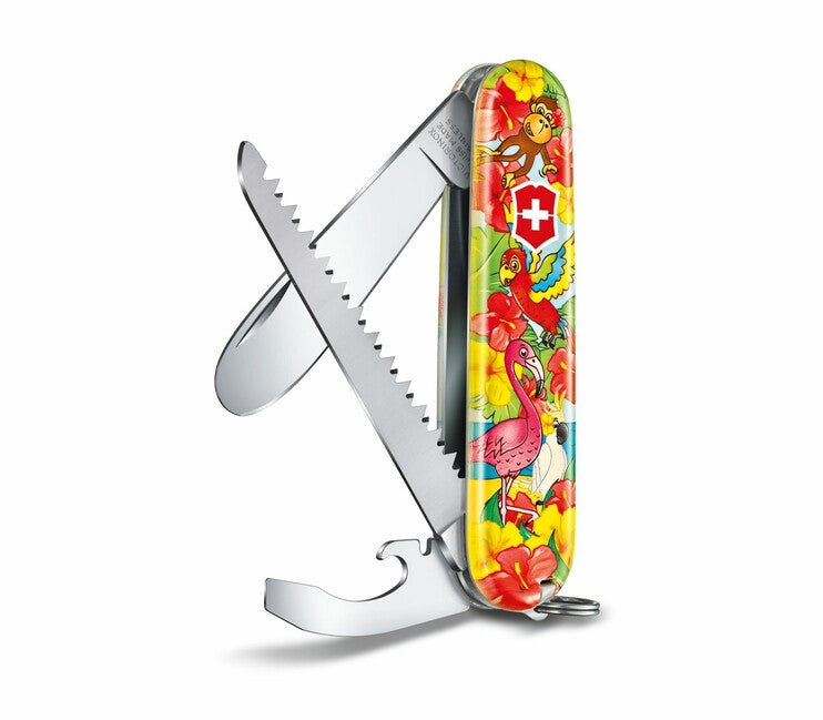 Victorinox My First Animal Edition multifunkčný nôž pre deti, motív papagája, 9 funkcií