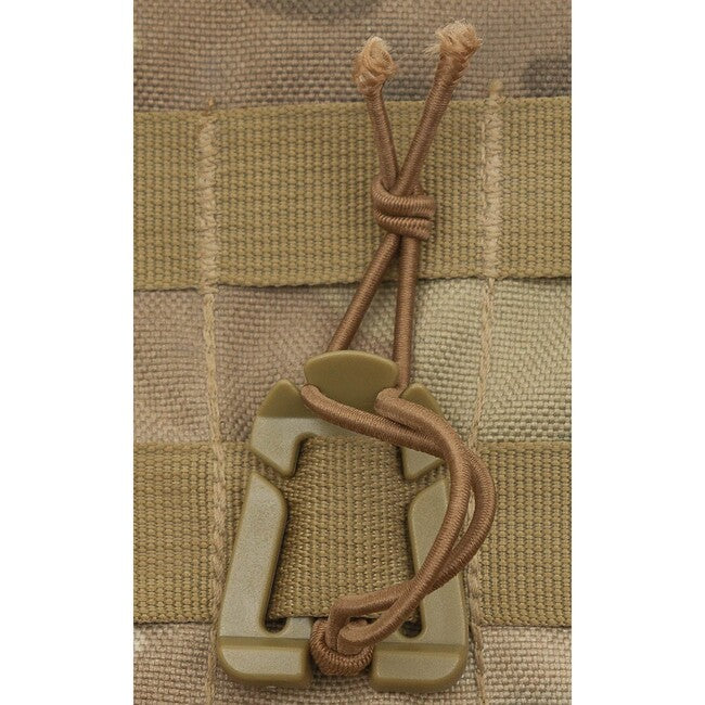 MFH Clip mit Gummiband "MOLLE" coyote tan 2 Packungen
