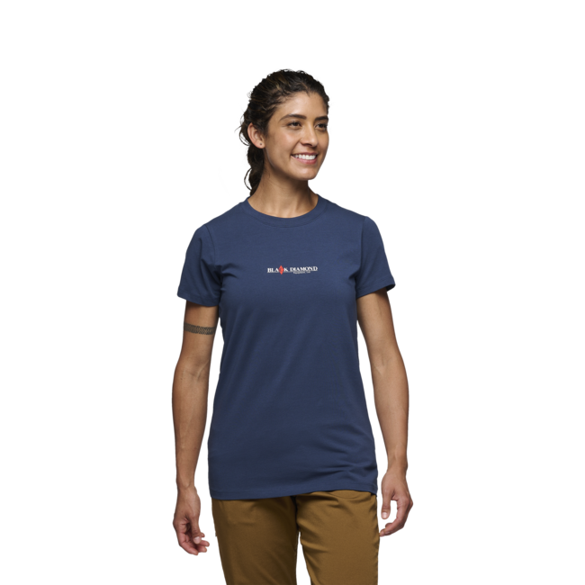 Black Diamond Heritage Wordmark damen-Kurzarm-T-shirt, indigo