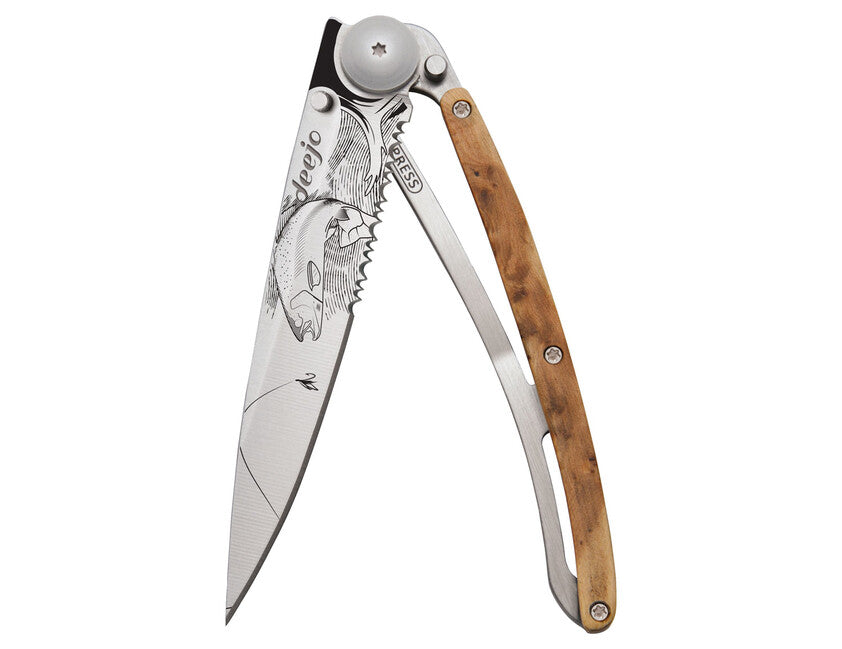 Deejo zatvaraci Messer Serration titan wood Trout