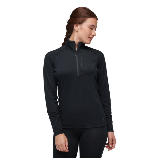Black Diamond Coefficient LT damen-Langarmshirt mit Reißverschluss, schwarz