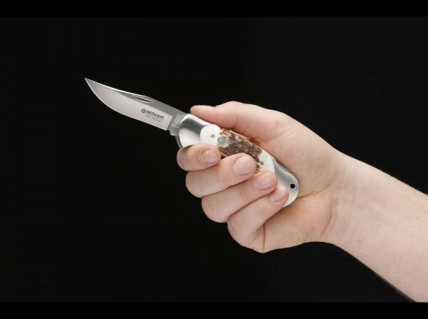 BÖKER Manufaktur Solingen Scout Hirschtaschenmesser 8 cm, geweih