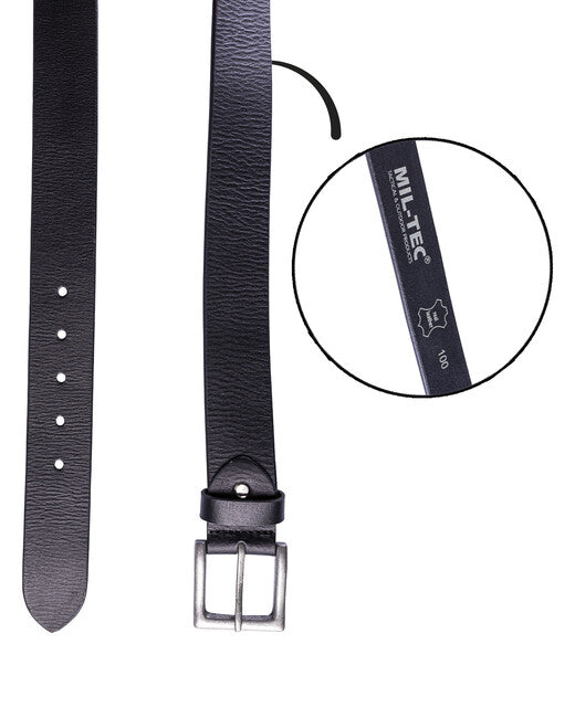 Mil-Tec nappa-leder hosengürtel schwarz