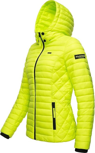 Marikoo Samtpfote damen übergangsjacke mit kapuze, neongrün