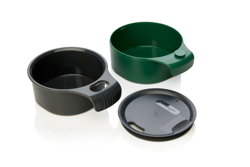 humangear CupCUP Wandertasse 2in1 mit integrierter Extratasse und Deckel kohlgrün
