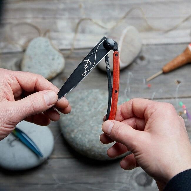 Deejo Ocean Black Coralwood Klappmesser Anchor