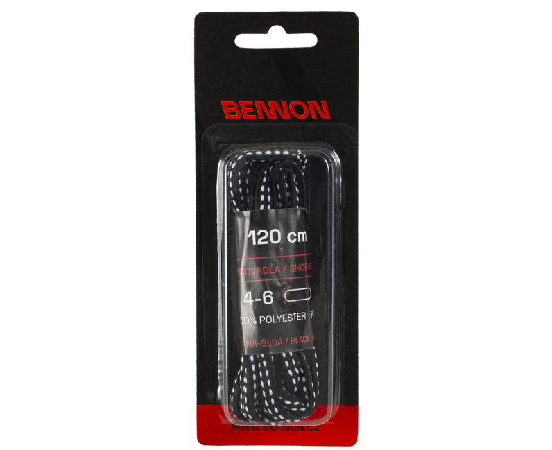 BENNON snurky do topanok Laces Black-Grey Box 120 cm