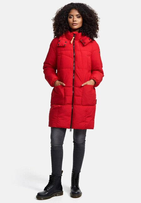 Navahoo Bliblablubb damen-Winterjacke mit Kapuze, salsa red