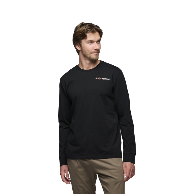 Black Diamond Heritage Wordmark herren Langarm-T-shirt, schwarz